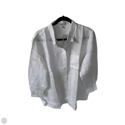 Top Long Sleeve By Coldwater Creek In White, Size: 1x