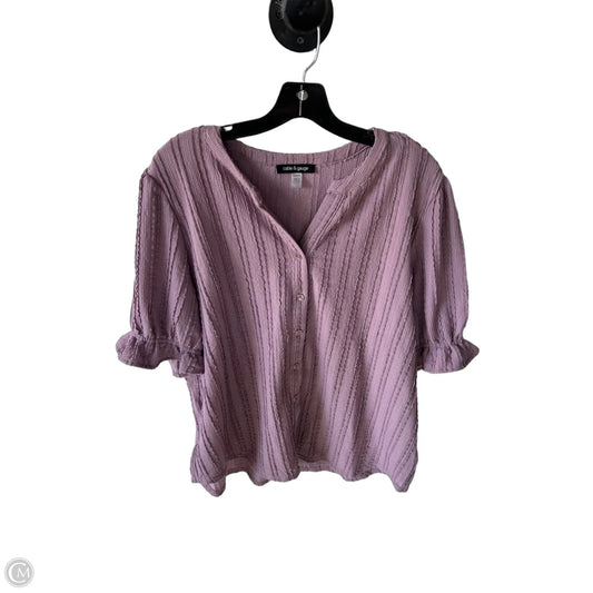 Top Short Sleeve By Cable And Gauge In Purple, Size: Xl