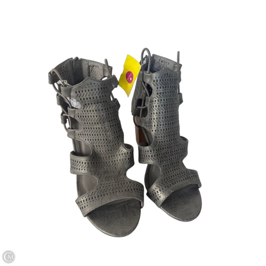 Sandals Heels Block By Boutique + In Grey & Tan, Size: 8