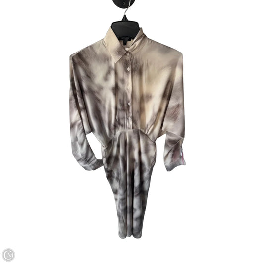 Dress Casual Midi By Express In Brown & Cream, Size: Xs