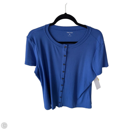 Top Short Sleeve By Nine West In Blue, Size: Xl