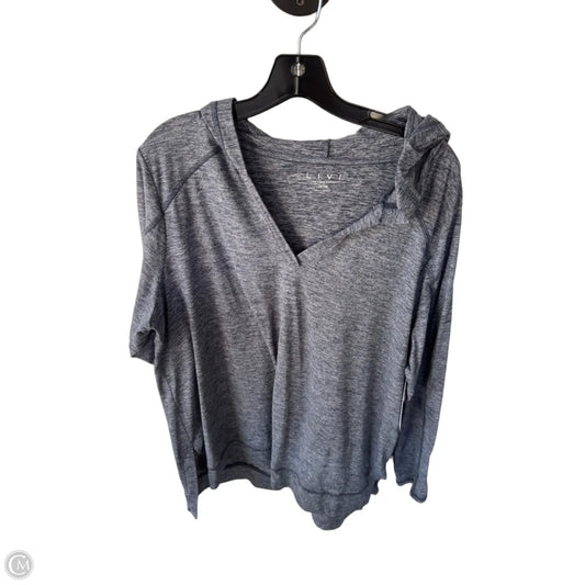 Athletic Top Long Sleeve Hoodie By Livi Active In Blue, Size: 1x