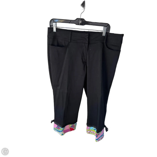 Pants Cropped By Clothes Mentor In Black & Pink, Size: 16