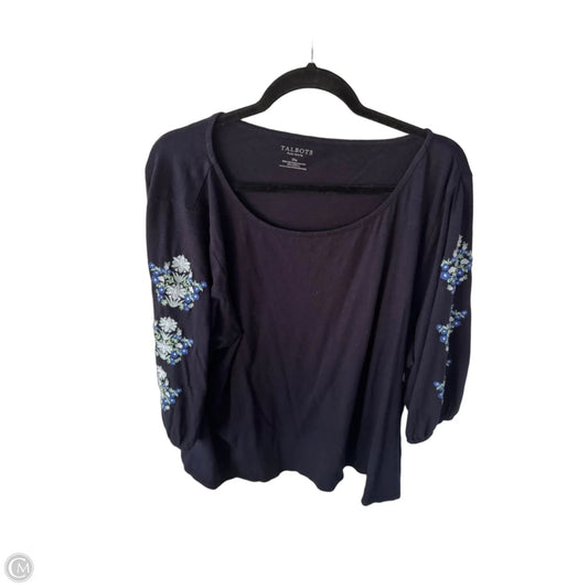 Top 3/4 Sleeve By Talbots In Blue, Size: 3x