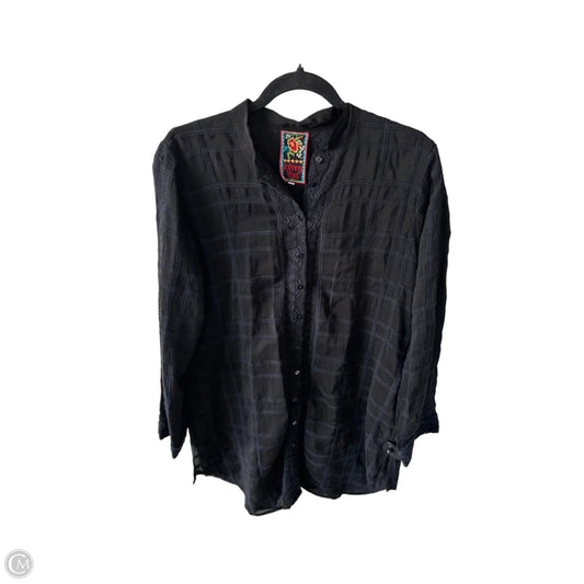 Tunic Designer By Johnny Was In Black & Blue, Size: S