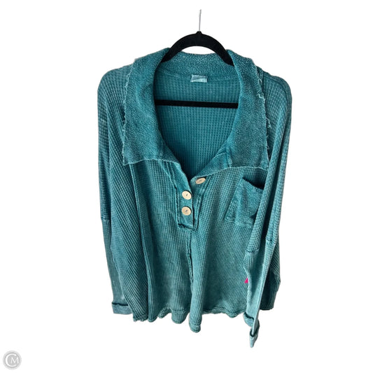 Top Long Sleeve By Clothes Mentor In Teal, Size: L