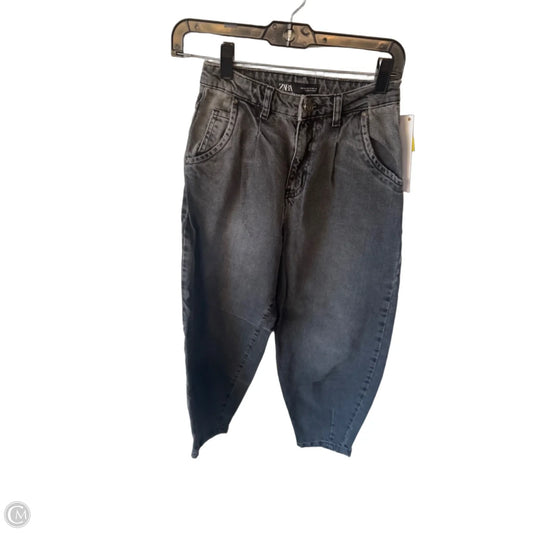 Jeans Wide Leg By Zara In Grey Denim, Size: 0