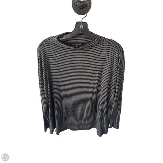 Top Long Sleeve By Eileen Fisher In Black & Grey, Size: S