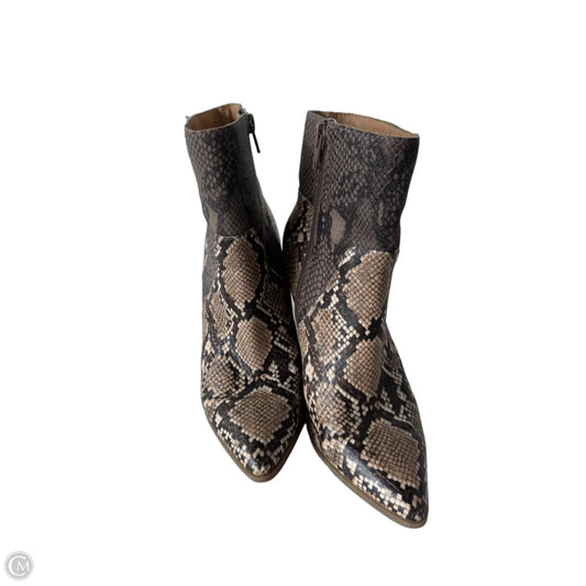 Boots Ankle Heels By Crown Vintage In Snakeskin Print, Size: 6