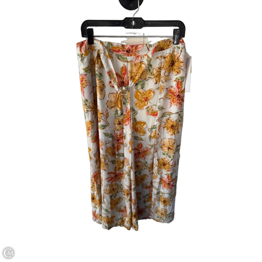 Pants Wide Leg By Lulus In White & Yellow, Size: Xl