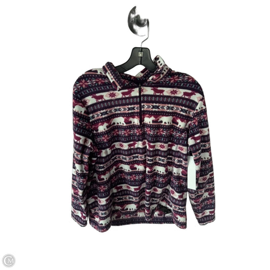 Jacket Fleece By Lands End In Purple & White, Size: Xlp