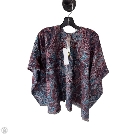 Shawl By Chicos In Blue & Red, Size: Osfm