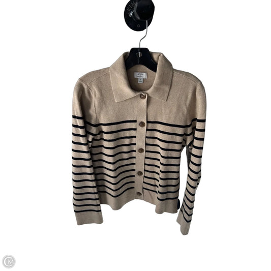 Sweater Cardigan By J. Crew In Black & Tan, Size: M