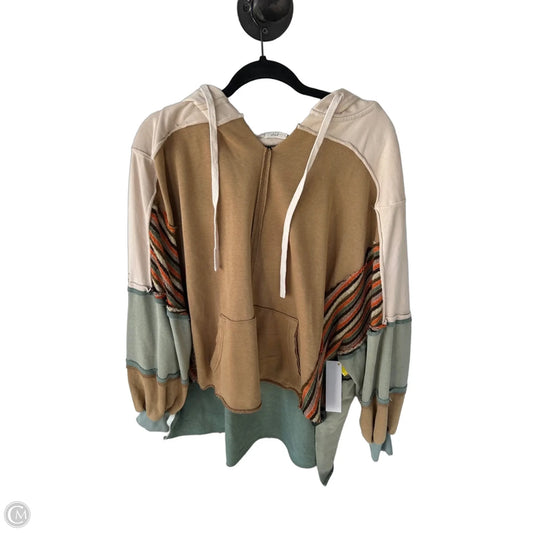 Sweatshirt Hoodie By Oli & Hali In Cream & Green, Size: L