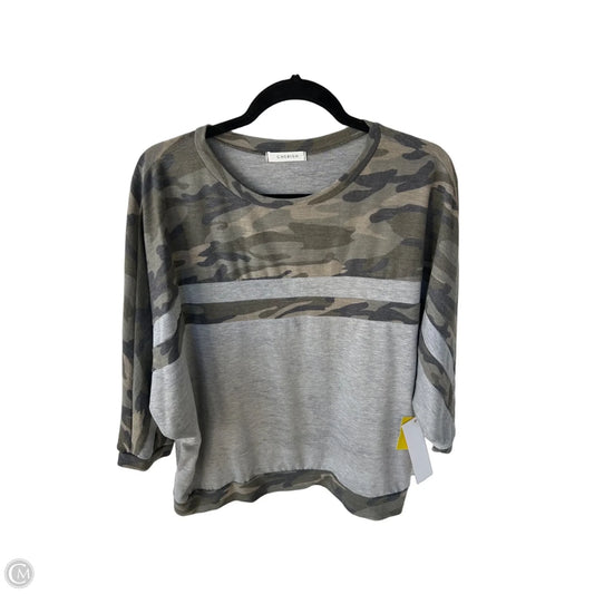 Top Short Sleeve By Cherish In Green & Grey, Size: L
