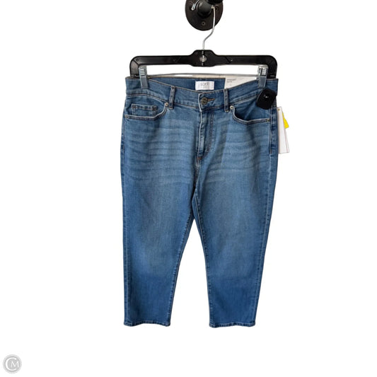 Jeans Straight By Loft In Blue Denim, Size: 4p