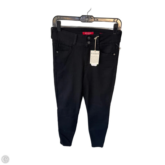 Jeans Skinny By Guess In Black Denim, Size: 6