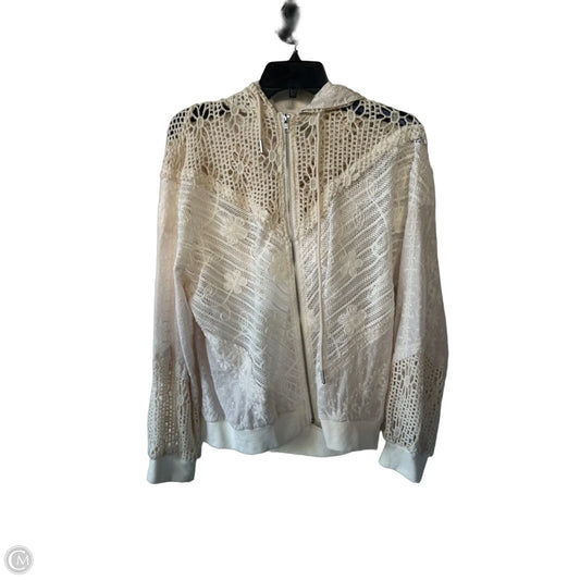 Sweatshirt Hoodie By Miss Me In Cream & White, Size: M