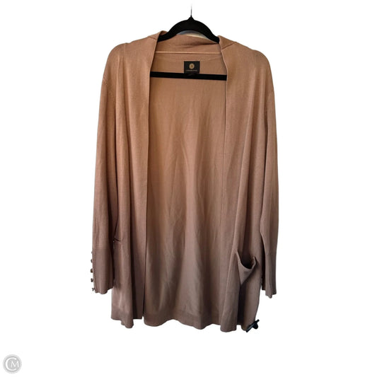 Sweater Cardigan By Jm Collections In Tan, Size: S