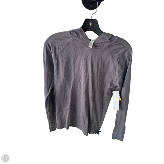 Athletic Top Long Sleeve Hoodie By Athleta In Grey & Purple, Size: M