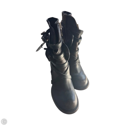 Boots Mid-calf Heels By Freebird In Brown, Size: 7