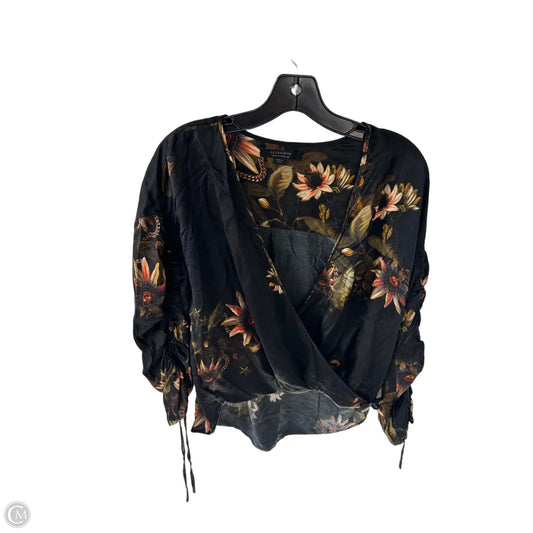 Top 3/4 Sleeve Designer By All Saints In Black & Green, Size: S