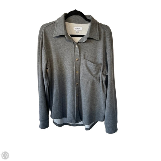 Top Long Sleeve By Evereve In Grey, Size: M
