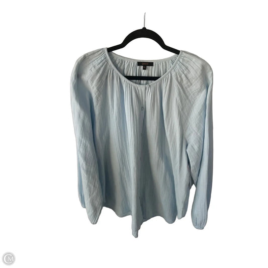 Top Long Sleeve By Quince In Blue, Size: Xl
