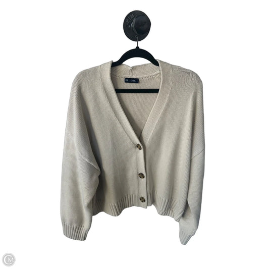 Sweater Cardigan By Gap In Cream, Size: Xl