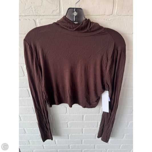 Top Long Sleeve By Double Zero In Brown, Size: L