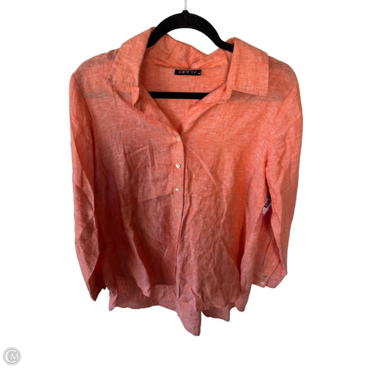 Tunic Long Sleeve By Clothes Mentor In Orange, Size: M