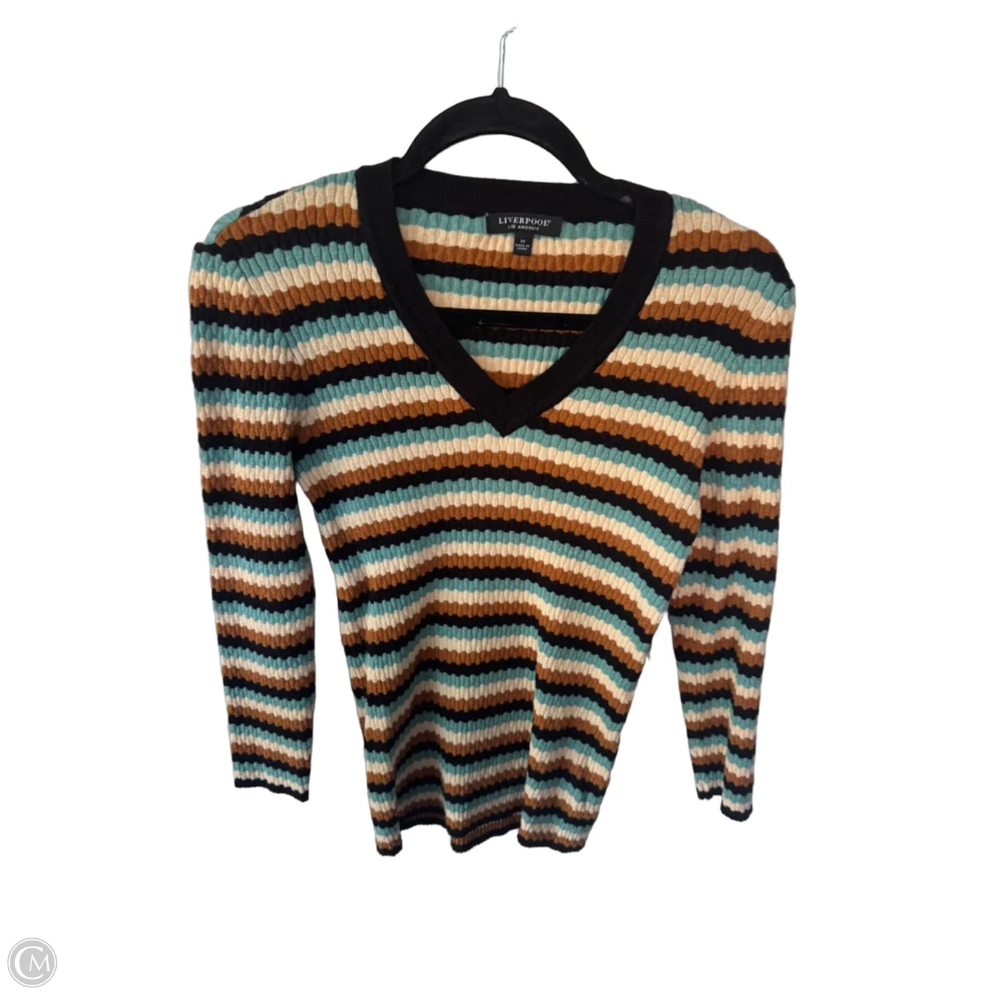 Sweater By Liverpool In Black & Cream, Size: M