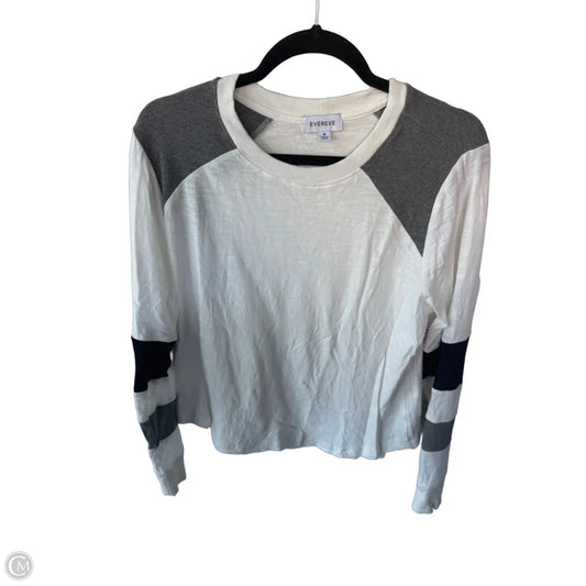 Top Long Sleeve By Evereve In Black & White, Size: M