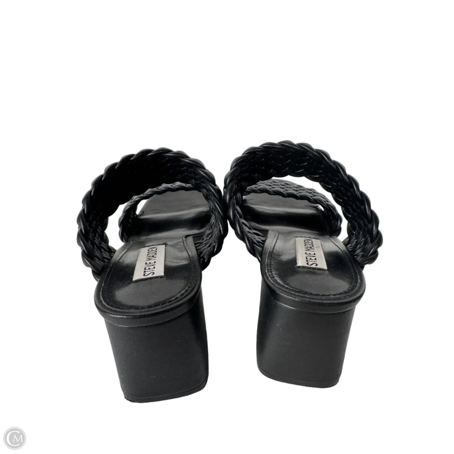 Sandals Heels Block By Steve Madden In Black, Size: 9