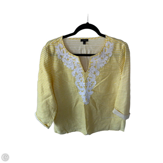 Top 3/4 Sleeve By Talbots In Yellow, Size: M