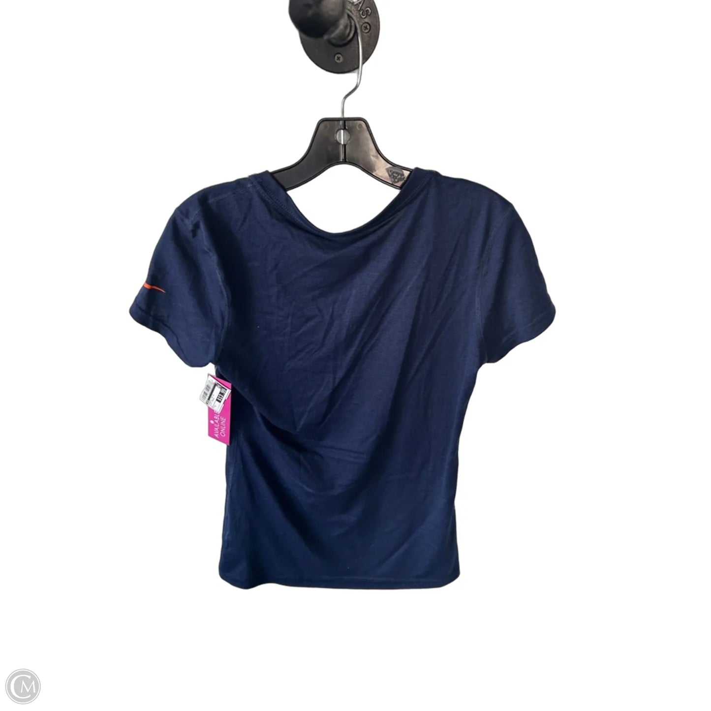 Athletic Top Short Sleeve By Nike In Blue & Orange, Size: S