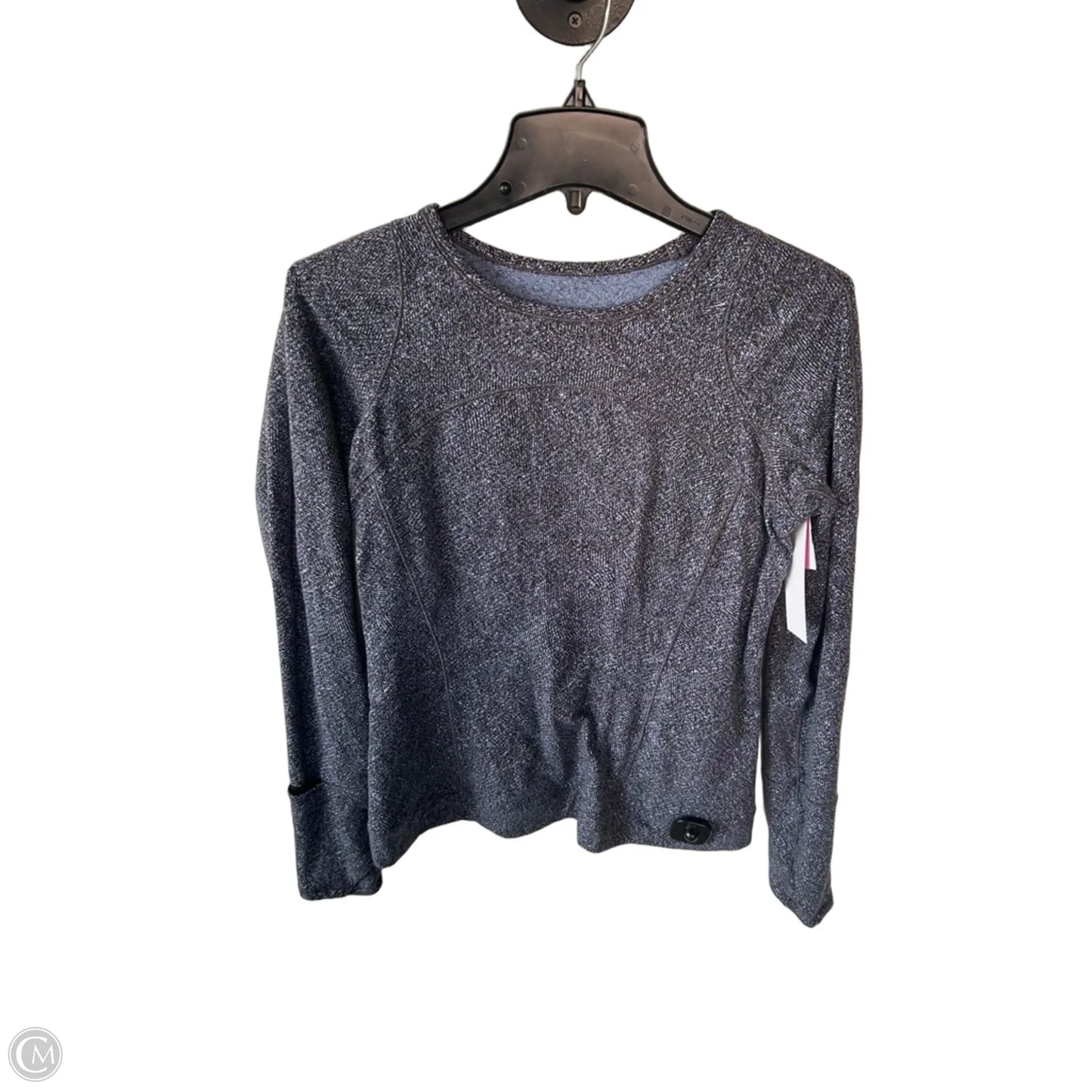 Athletic Top Long Sleeve Crewneck By Lululemon In Black & Blue, Size: 8