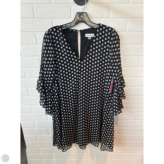 Dress Casual Midi By Calvin Klein In Black & White, Size: 8p