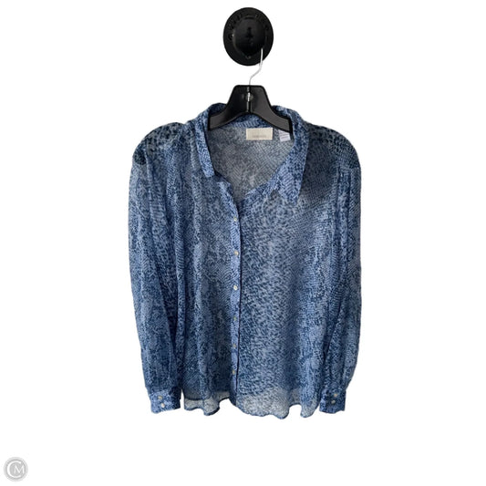 Top Long Sleeve By Chicos In Blue, Size: Xl