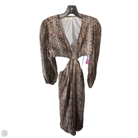 Dress Casual Maxi By Elan In Brown & Cream, Size: M