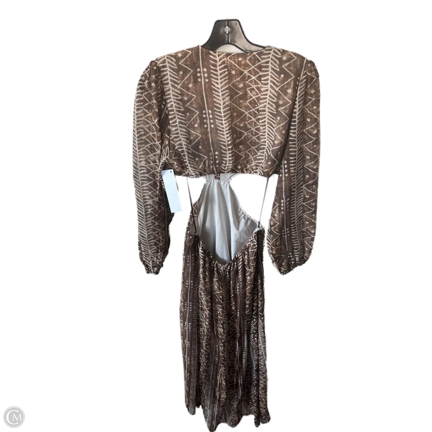 Dress Casual Maxi By Elan In Brown & Cream, Size: M