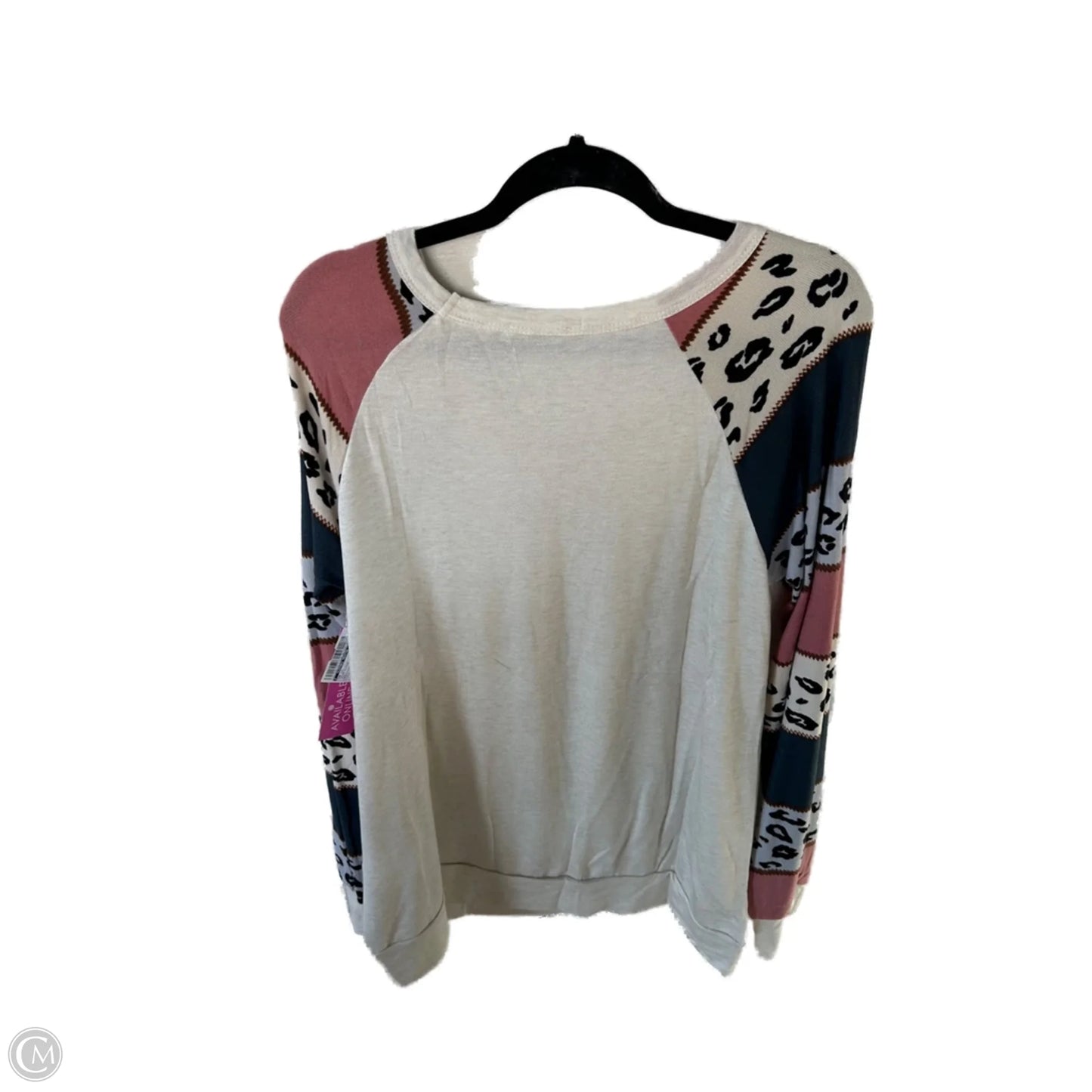 Top Long Sleeve By Clothes Mentor In Cream & Pink, Size: M