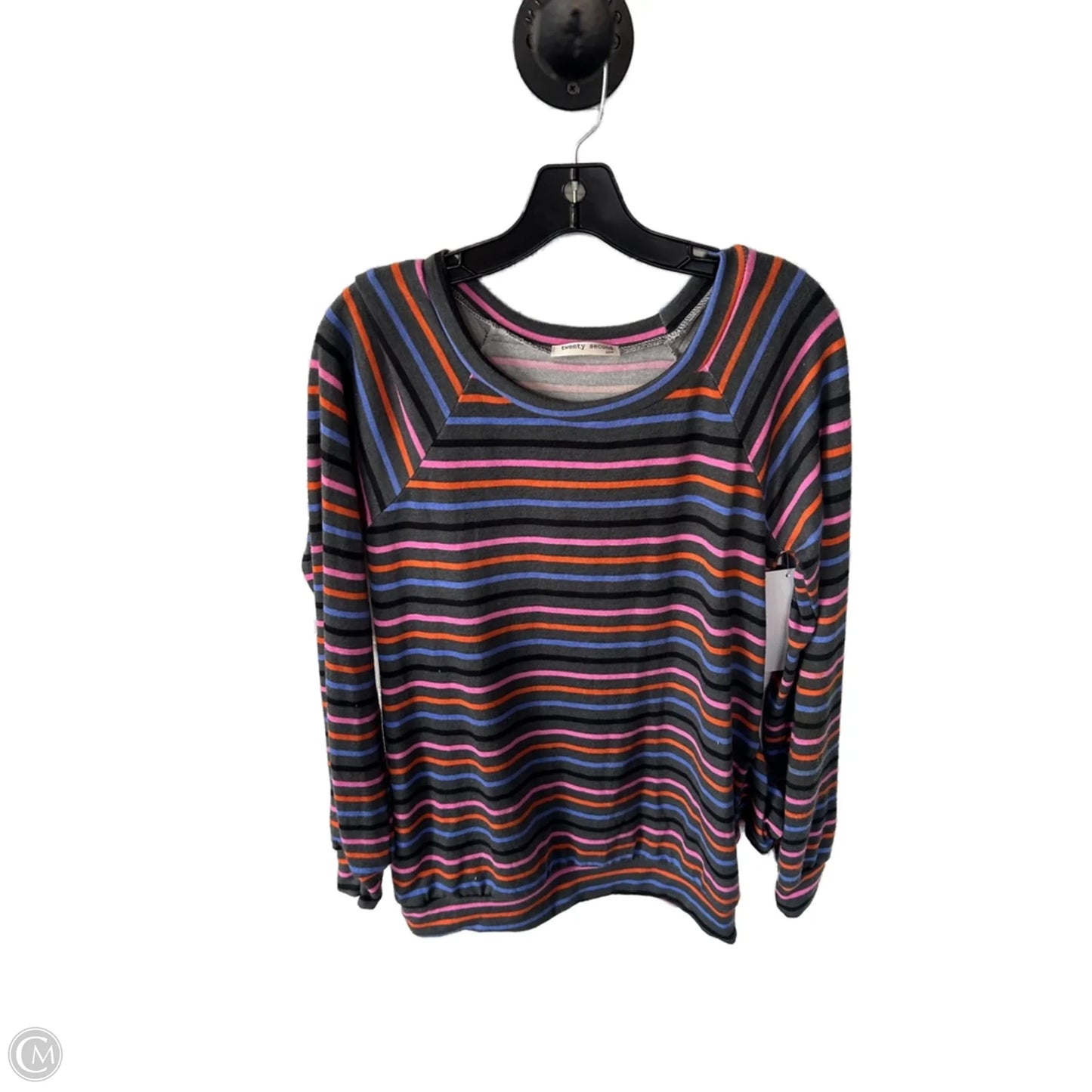 Top Long Sleeve By Clothes Mentor In Grey & Orange, Size: M