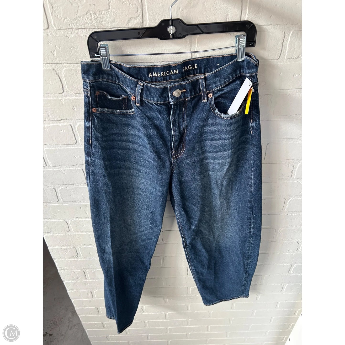 Jeans Straight By American Eagle In Blue Denim, Size: 8