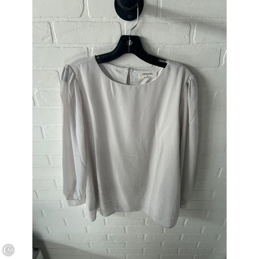 Blouse Long Sleeve By Zenana In Cream, Size: L