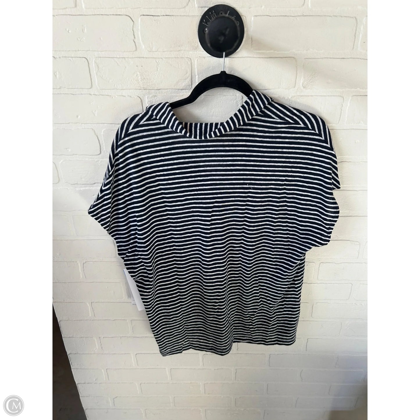 Top Short Sleeve By Chicos In Blue & White, Size: M