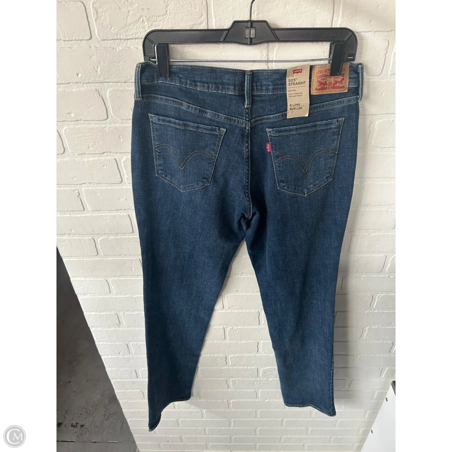 Jeans Straight By Levis In Blue Denim, Size: 8