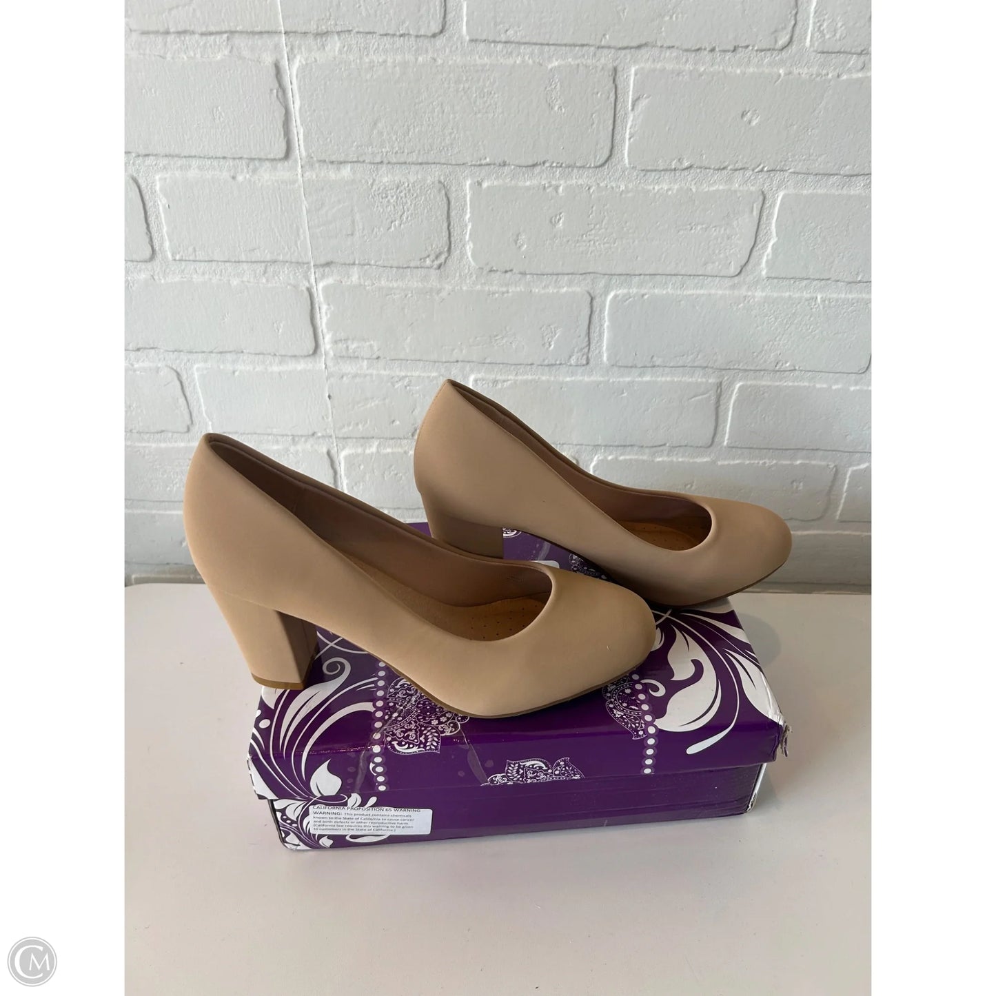 Shoes Heels Block By Forever In Tan, Size: 8.5