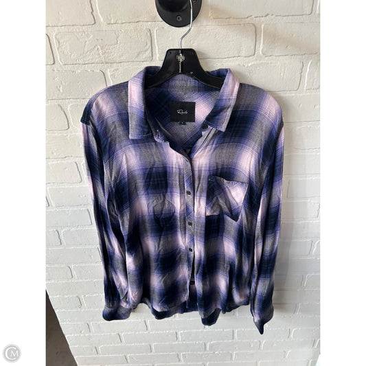 Top Long Sleeve By Rails In Pink & Purple, Size: L