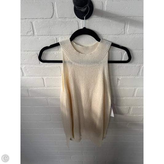 Vest Sweater By Clothes Mentor In Cream, Size: L
